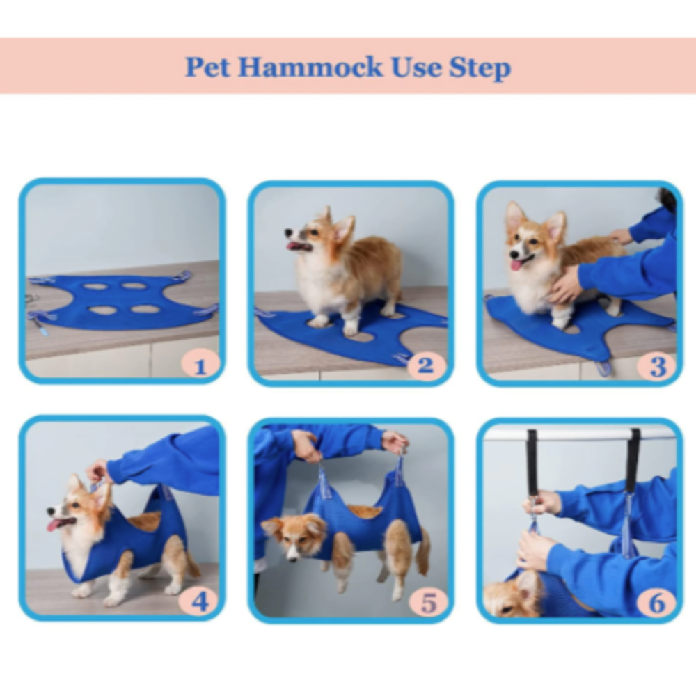 Cat Grooming Restraint Bag with Hammock